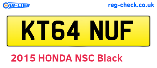 KT64NUF are the vehicle registration plates.
