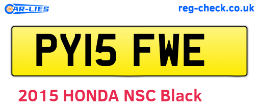 PY15FWE are the vehicle registration plates.