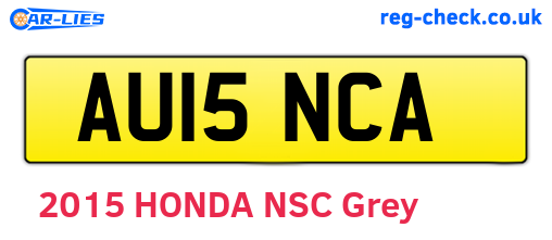 AU15NCA are the vehicle registration plates.