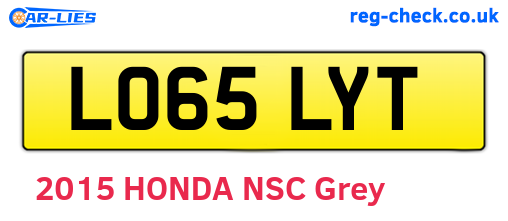 LO65LYT are the vehicle registration plates.