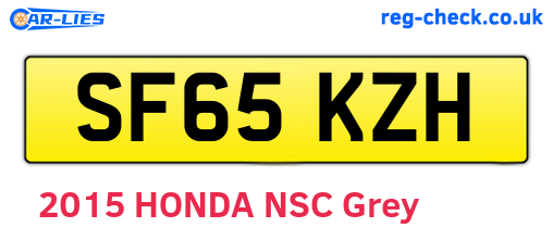 SF65KZH are the vehicle registration plates.