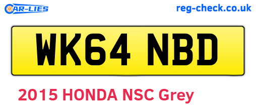 WK64NBD are the vehicle registration plates.