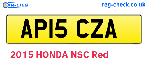 AP15CZA are the vehicle registration plates.