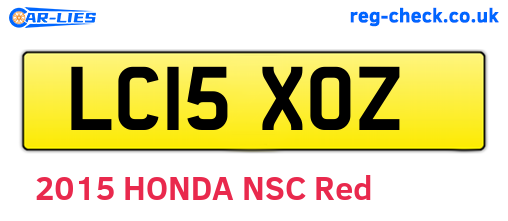 LC15XOZ are the vehicle registration plates.