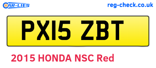 PX15ZBT are the vehicle registration plates.
