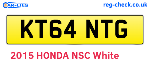 KT64NTG are the vehicle registration plates.