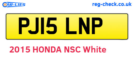PJ15LNP are the vehicle registration plates.
