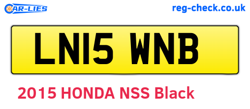 LN15WNB are the vehicle registration plates.
