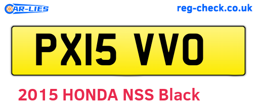 PX15VVO are the vehicle registration plates.