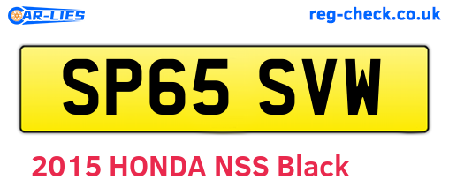 SP65SVW are the vehicle registration plates.