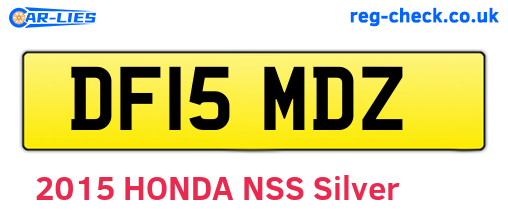 DF15MDZ are the vehicle registration plates.