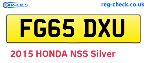 FG65DXU are the vehicle registration plates.