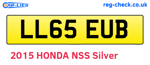 LL65EUB are the vehicle registration plates.