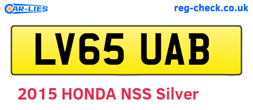 LV65UAB are the vehicle registration plates.