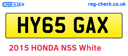 HY65GAX are the vehicle registration plates.