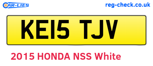KE15TJV are the vehicle registration plates.