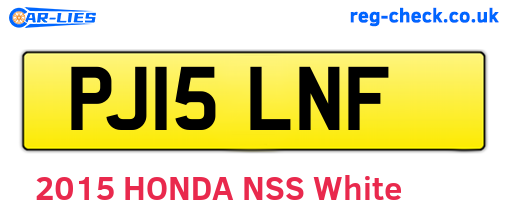 PJ15LNF are the vehicle registration plates.