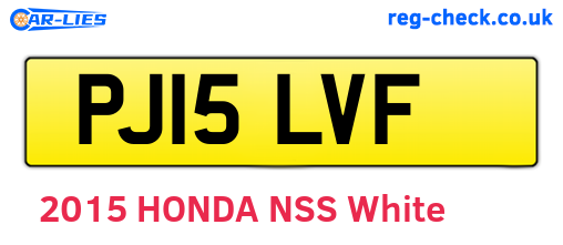 PJ15LVF are the vehicle registration plates.