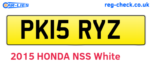 PK15RYZ are the vehicle registration plates.