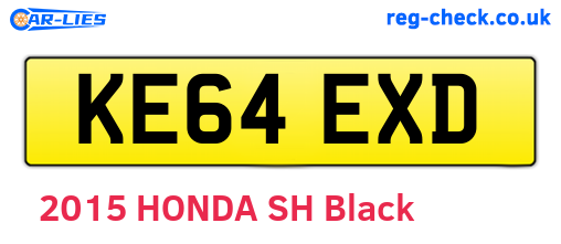 KE64EXD are the vehicle registration plates.
