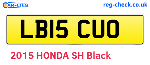 LB15CUO are the vehicle registration plates.