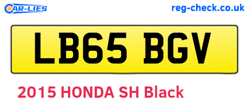 LB65BGV are the vehicle registration plates.