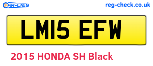 LM15EFW are the vehicle registration plates.