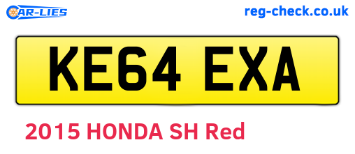 KE64EXA are the vehicle registration plates.