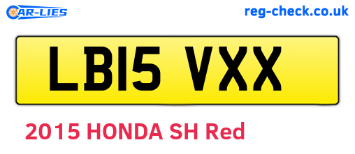 LB15VXX are the vehicle registration plates.