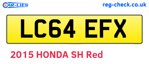 LC64EFX are the vehicle registration plates.