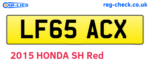 LF65ACX are the vehicle registration plates.