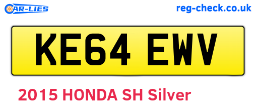 KE64EWV are the vehicle registration plates.