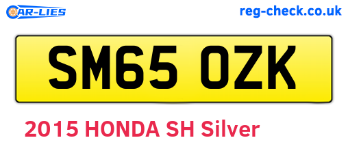 SM65OZK are the vehicle registration plates.