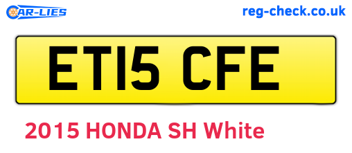 ET15CFE are the vehicle registration plates.