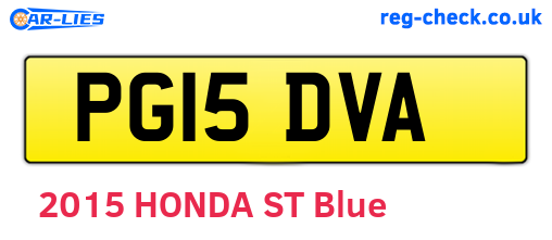 PG15DVA are the vehicle registration plates.