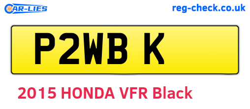 P2WBK are the vehicle registration plates.