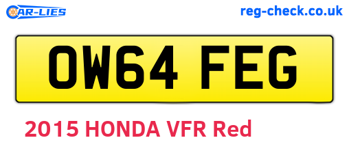 OW64FEG are the vehicle registration plates.