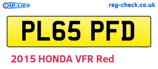 PL65PFD are the vehicle registration plates.