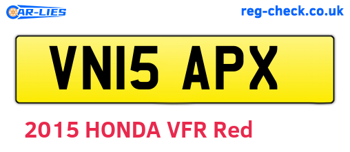 VN15APX are the vehicle registration plates.