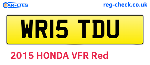 WR15TDU are the vehicle registration plates.