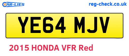 YE64MJV are the vehicle registration plates.