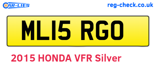 ML15RGO are the vehicle registration plates.