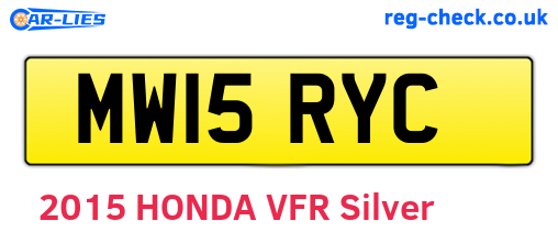 MW15RYC are the vehicle registration plates.
