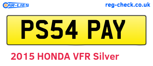 PS54PAY are the vehicle registration plates.