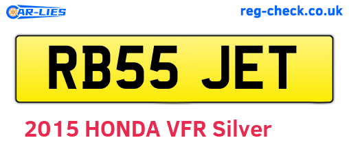 RB55JET are the vehicle registration plates.