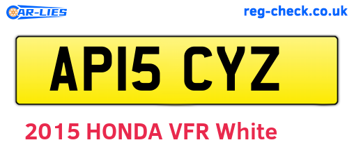 AP15CYZ are the vehicle registration plates.