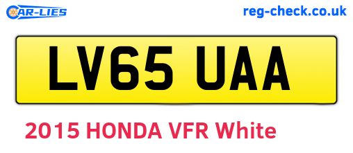 LV65UAA are the vehicle registration plates.