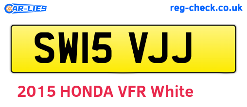 SW15VJJ are the vehicle registration plates.