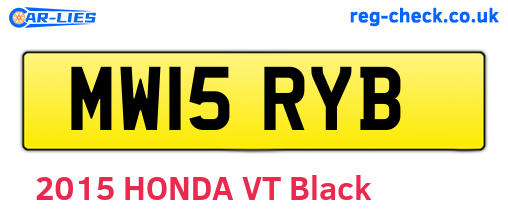 MW15RYB are the vehicle registration plates.