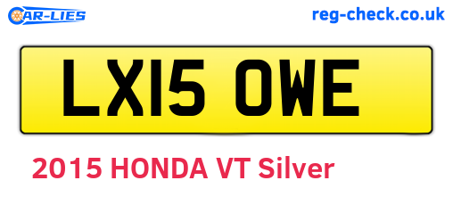 LX15OWE are the vehicle registration plates.